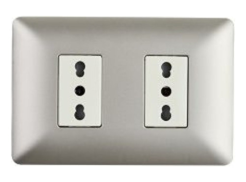 [3920] Enchufe Doble Bipaso 10A/16A 250V Stanford Champagne