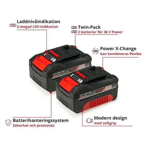 [4511629] Pack Batería Einhell 2x18V 4,0Ah - 4511629
