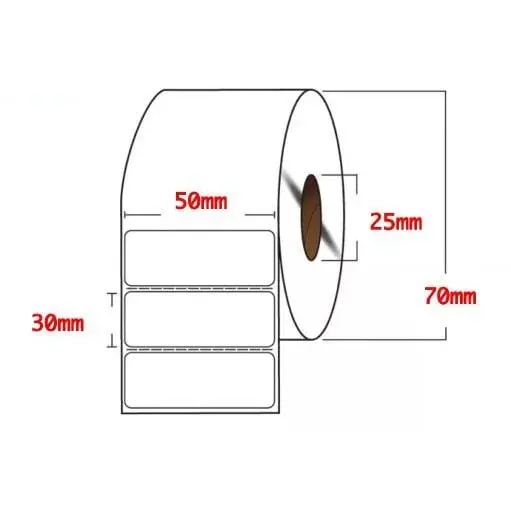 [ETI1003] Rollo etiqueta Adhesiva Termica 30x50 500Uni