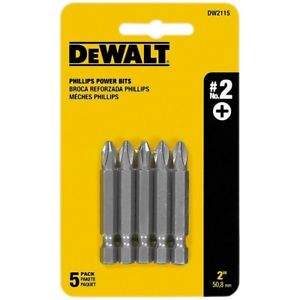 [DW2115  Z] Punta Phillips dewalt 2 pulgadas N2 5 Unidades dw2115