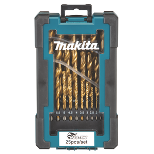 [D-72235] Set de Brocas HSSTiN para Metal Makita D72235 25 Piezas 1 a 13 mm